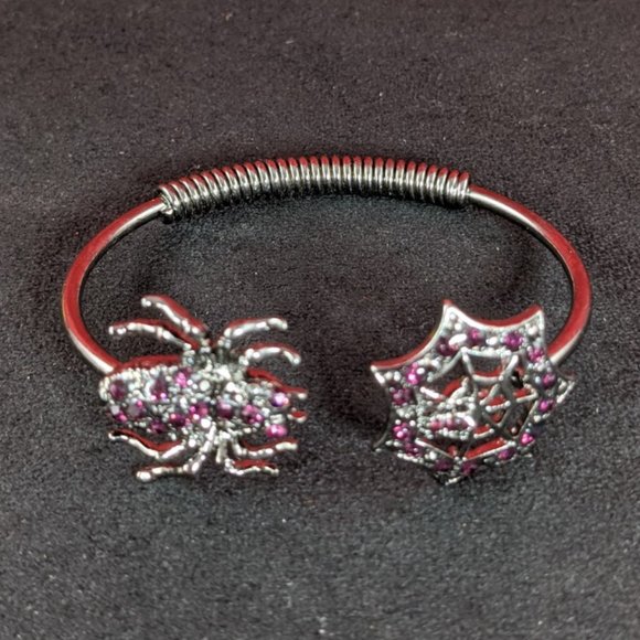 Rhinestone Spider Web Flex Bracelet in GM & Purple